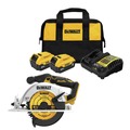 Circular Saws | Dewalt DCS565BDCB205-2CK 20V MAX XR Brushless 6-1/2 in. Cordless Circular Saw with 2 Lithium-Ion Batteries and Charger Starter Kit Bundle (5 Ah) image number 0