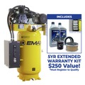Stationary Air Compressors | EMAX ESS07V080Z1K Silent Air Industrial 7.5 HP 80 gal. 3 Cylinder MAX FLO 2-Stage 1-Phase 35.2 CFM Air Compressor with EFKIT008AWBS Maintenance Kit image number 1