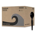  | Boardwalk BWKTSHWPSBIW Heavyweight Wrapped Polystyrene Teaspoon Cutlery - Black (1000/Carton) image number 0