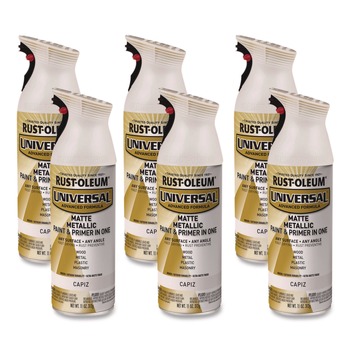 Rust-Oleum Universal Premium Spray Paint, Metallic Capiz, 11 oz Aerosol Can, 6/Carton - 371597