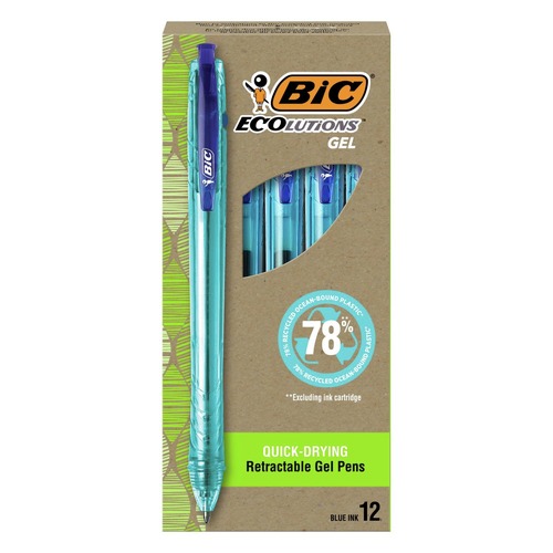 July Member-Exclusive Offer Save 10% off on One Item | BIC RGLE11 BLU Ecolutions 1 mm Medium Gel Pen - Blue Ink/Blue Barrel (1-Dozen) image number 0