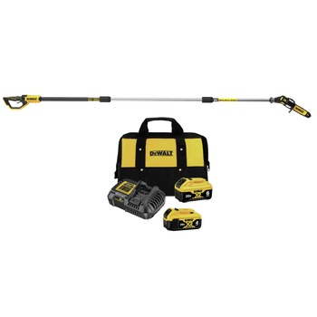 POLE SAWS | Dewalt 20V MAX XR Brushless Cordless Pole Saw with Lithium-Ion Battery and Charger Starter Kit Bundle (6 Ah/4 Ah) - DCPS620BDCB246CK-BNDL