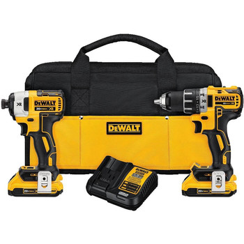 COMBO KITS | Factory Reconditioned Dewalt 2-Tool Combo Kit - XR 20V MAX Brushless Cordless Drill Driver & Impact Driver Kit with (2) 2Ah Batteries - DCK283D2R