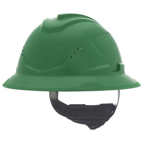 Hard Hats | MSA 10215831 V-Gard C1 Fas-Trac III Full Brim Vented Hard Hat - Green image number 0
