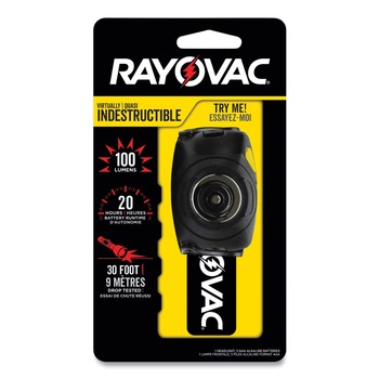 PRODUCTS | Rayovac 30 meters Projection 3 AAA Batteries Virtually Indestructible LED Headlight - Black - DIYHL3AAA-BTA