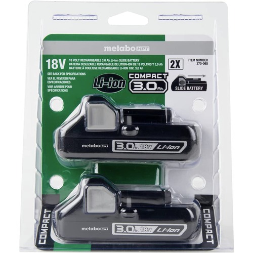  | Metabo HPT 370065M (2-Pack) 18V 3 Ah Batteries image number 0