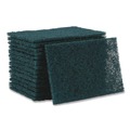  | Boardwalk 86LGI 6 in. x 9 in. Heavy-Duty Scour Pad - Green (15/Carton) image number 1