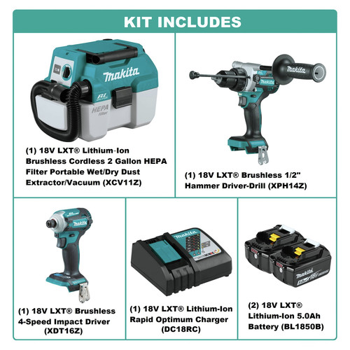 Makita 18V LXT Brushless Lithium-Ion 1/2 in. Cordless Hammer Drill