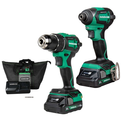 Combo Kits | Metabo HPT KC18DEXQBM 18V MultiVolt Brushless Lithium-Ion Cordless Drill Driver and Impact Driver Combo Kit with 2 Batteries (2 Ah) image number 0