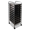 July Member-Exclusive Offer Save 10% off on One Item | Advantus 34007 1 Shelf 10 Drawers 13 in. x 15.38 in. x 37.75 in. Metal Portable Drawer Organizer - Matte Gray/Smoke image number 0