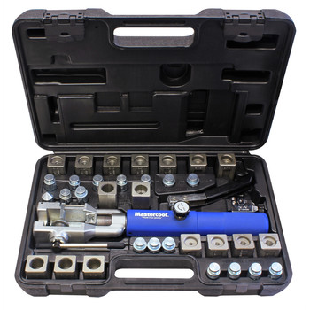 AUTOMOTIVE | Mastercool Universal Hydraulic Flaring Tool with GM Transmission Cooling Line Dies and Adapter Kit - 71485-PRC
