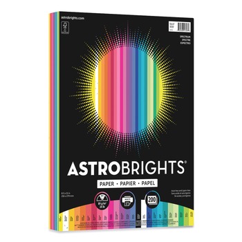Astrobrights 8.5 in. x 11 in. 24 lbs. Bond Weight Color Paper - Assorted Spectrum Colors (200/Pack) - 91397-01