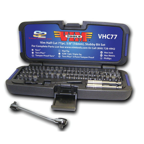 Bits and Bit Sets | VIM Tool VHC77 77-Piece Half Cut Stubby Bit Set image number 0