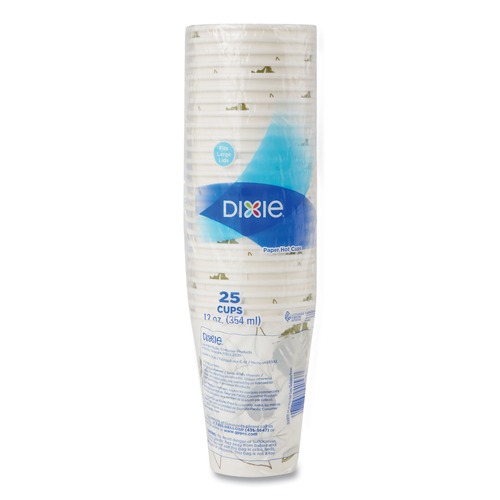 Customer Appreciation Sale - Save up to $60 off | Dixie 2342WS Pathways 12 oz. Paper Hot Cups (25/Pack) image number 0