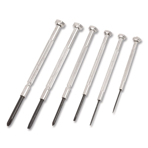 Screwdrivers | Great Neck GP6C 6-Piece Phillips/Slotted Polished Steel Handles Assorted Lengths Precision Screwdriver Set image number 0