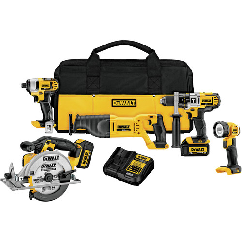 Combo Kits | Factory Reconditioned Dewalt DCK590L2R 20V MAX 3.0 Ah Cordless Lithium-Ion 5-Tool Combo Kit image number 0