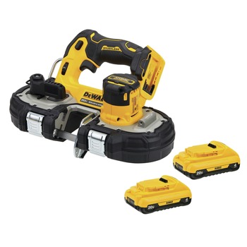 BAND SAWS | Dewalt 20V MAX ATOMIC Brushless Lithium-Ion 1-3/4 in. Cordless Compact Bandsaw and (2) 20V MAX 4 Ah Compact Lithium-Ion Batteries Bundle - DCS377BDCB240-2