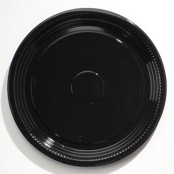 WNA 18 in. Diameter Caterline Casuals Thermoformed Plastic Platters - Black (25/Carton) - A518PBL