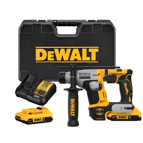 Dewalt DCH172D2 20V MAX ATOMIC Brushless Lithium-Ion Cordless SDS PLUS Rotary Hammer Kit with 2 Batteries (2 Ah) | DeWALT