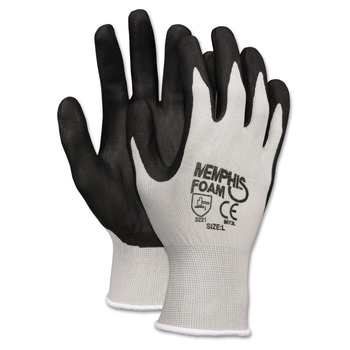 EMERGENCY RESPONSE | MCR Safety Economy Foam Nitrile Gloves - Medium Gray/Black (1 Dozen) - 9673M