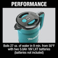  | Makita XTK01Z 18V X2 (36V) LXT Lithium-Ion Cordless Hot Water Kettle (Tool Only) image number 11