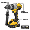 Dewalt DCD998W1 20V MAX XR Brushless Lithium-Ion 1/2 in. Cordless Hammer Drill Driver with POWER DETECT Tool Technology Kit (8 Ah) image number 7