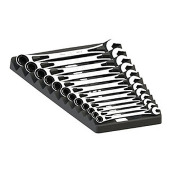 SK Hand Tool 12-Piece 8mm - 19mm X-Frame Ratcheting Wrench Set - 80019