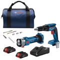  | Factory Reconditioned Bosch GXL18V-291B25-RT 18V Brushless Cordless Screwgun and Cut-Out Tool Combo Kit with (2) CORE18V 4 Ah Advanced Power Batteries image number 0