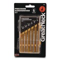 Screwdrivers | Great Neck GP6C 6-Piece Phillips/Slotted Polished Steel Handles Assorted Lengths Precision Screwdriver Set image number 10