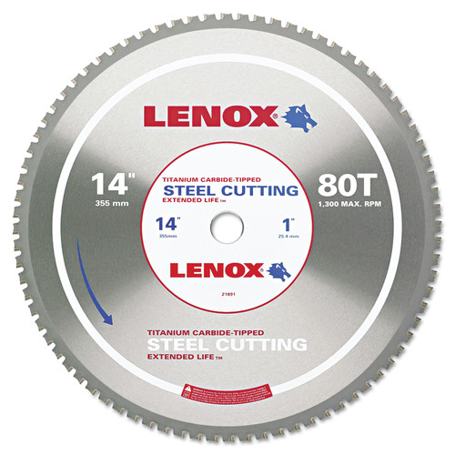  | Lenox 21891ST140080CT 80 TPI 14 in. Metal Cutting Circular Saw Blade image number 0
