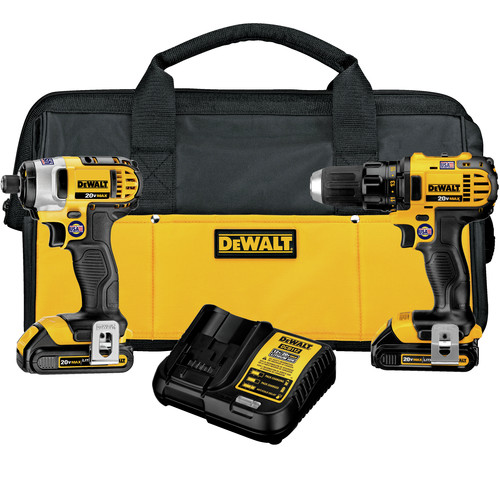 Combo Kits | Dewalt DCK280C2 2-Tool Combo Kit - 20V MAX Cordless Compact Drill Driver & Impact Driver Kit with 2 Batteries (1.5 Ah) image number 0