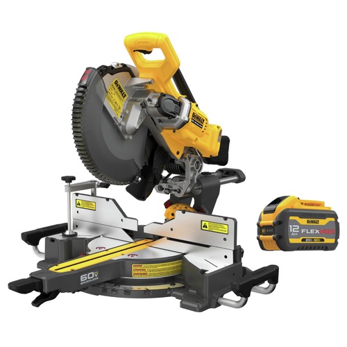 Miter Saws | Dewalt DCS781BDCB612 60V MAX Brushless Cordless 12 in. Double Bevel Sliding Miter Saw and 20V/60V MAX FlexVolt 12 Ah Lithium-Ion Battery Bundle image number 0