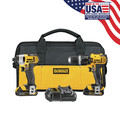 Combo Kits | Dewalt DCK285C2 20V MAX Cordless Lithium-Ion 1/2 in. Compact Hammer Drill and Impact Driver Combo Kit image number 1