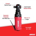 Air Ratchet Wrenches | AIRCAT 807 3/8 in. &ldquo;Mini&rdquo; Air Palm Ratchet image number 2