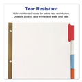 July Member-Exclusive Offer Save 10% off on One Item | Avery 11121 Big Tab 11 in. x 8.5 in. 5-Tab Double-Sided Gold Edge Reinforcing Insertable Dividers - Assorted Tabs/White (1-Set) image number 5