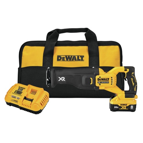 Reciprocating Saws | Factory Reconditioned Dewalt DCS368W1R 20V MAX XR Brushless Lithium-Ion Cordless Reciprocating Saw with POWER DETECT Tool Technology Kit (8 Ah) image number 0