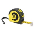 Tape Measures | Boardwalk BWKTAPEM25 25 ft. 1/16 in. Graduations Plastic Case Easy Grip Tape Measure - Black and Yellow image number 3