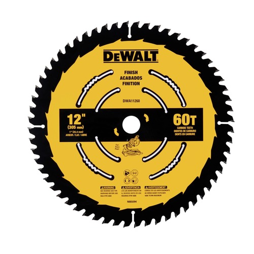 Circular Saw Blades | Dewalt DWA11260 12 in. 60T Tungsten Carbide-Tipped Steel Finish Circular Saw Blade image number 0