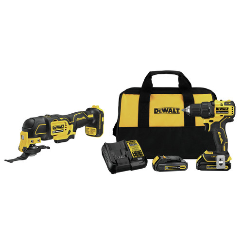 Dewalt 2 Tool Combo Kit Atomic 20V MAX Brushless Cordless Drill Driver Oscillating Multi Tool Kit with 2 1.5 Ah Batteries DCD708C2 DCS354B BNDL
