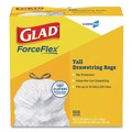  | Glad 78526 13 Gallon 0.72 mil 24 in. x 27.38 in. Tall Kitchen Drawstring Trash Bags - Gray (100/Box) image number 0