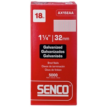 NAILS | SENCO (5000/Box) 1-1/4 in. 18 Gauge Galvanized Finish Brad Nails - AX15EAA