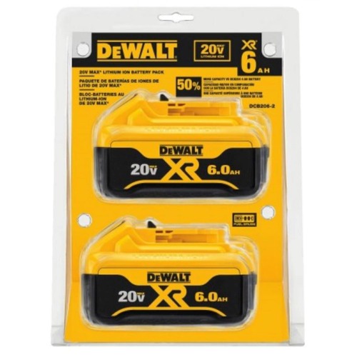 Dewalt DCB206-2 20V MAX Premium XR 6 Ah Lithium-Ion Slide Battery (2-Pack) image number 0