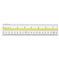 Rulers & Yardsticks | Westcott 10580 15 in. Long Acrylic Data Highlight Reading Ruler with Tinted Guide - Clear/Yellow image number 1