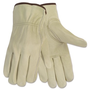 MCR Safety Economy Leather Driver Gloves - Large, Beige (1-Pair) - 3215L