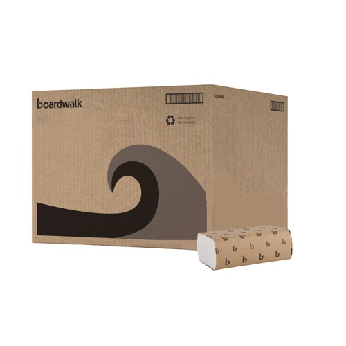  | Boardwalk B6200 9 in. x 9.45 in. 1-Ply Multifold Paper Towels - White (16/Carton) image number 0
