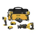 Combo Kits | Factory Reconditioned Dewalt DCK449E1P1R 20V MAX Lithium-Ion Cordless 4-Tool Combo Kit with 2 Batteries (1.7 Ah/5 Ah) image number 0