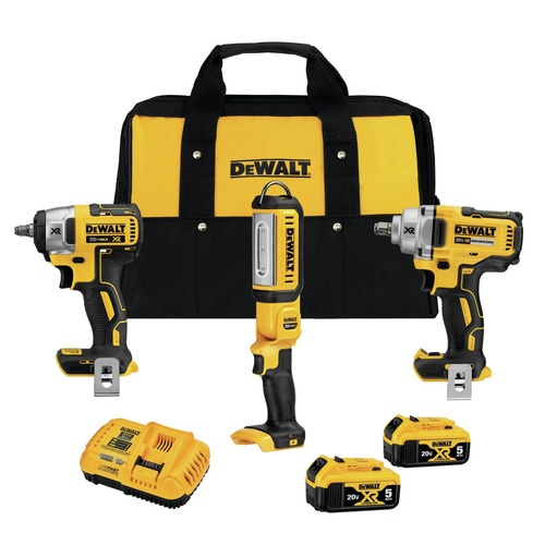 Combo Kits | Dewalt DCK302P2 20V MAX XR Brushless Lithium-Ion Cordless 3-Tool Automotive Combo Kit with 2 Batteries (5 Ah) image number 0