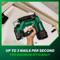 Finish Nailers | Metabo HPT NT1865DMSTM 18V MultiVolt Brushless Lithium-Ion Cordless 16-Gauge Straight Finish Nailer Kit (2 Ah) image number 6