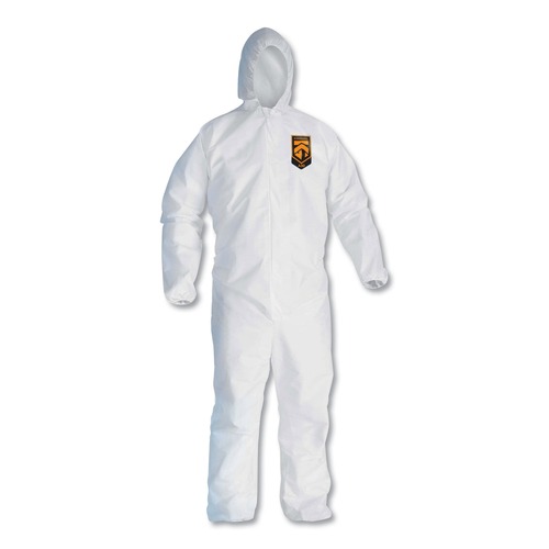 | Ansell KCC 46114 A30 Elastic-Back and Cuff Hooded Coveralls - Extra Large, White (25/Carton) image number 0