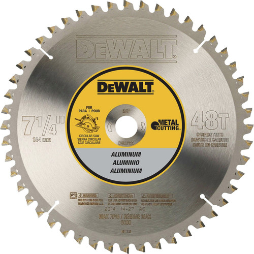 Dewalt DWA7761 7-1/4 in. 48T Aluminum Cutting Saw Blade image number 0